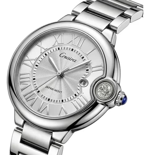 Reloj De Cuarzo Mujer Acero Inoxidable Elegante Calendario
