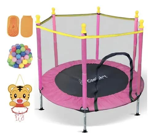 Trampolin Para Niños Infantil Coolsht Brinconlin 1.40 Metros Rosa