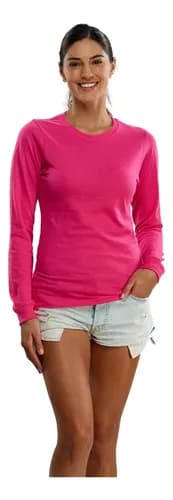 Playera Mujer Dama Manga Larga 100% Algodón
