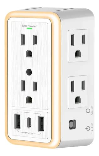 Multicontacto Pared Con USB Y Tipo C