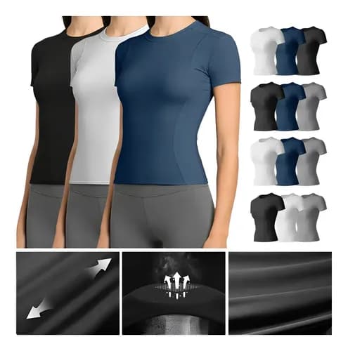 ‍ 3pcs Playera Ropa Deportiva Mujer
