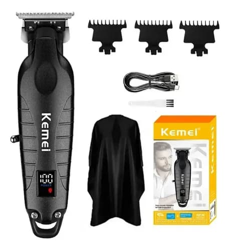 Trimmer Kemei 2293 Acabado 0mm Barber LCD Inalámbrico