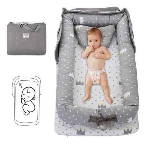 Nido Colecho Cunita Cama Portátil Plegable P/bebé + Almohada