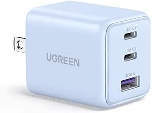 UGREEN 30W GAN Cargador Tipo USB C con 3 Puertos
