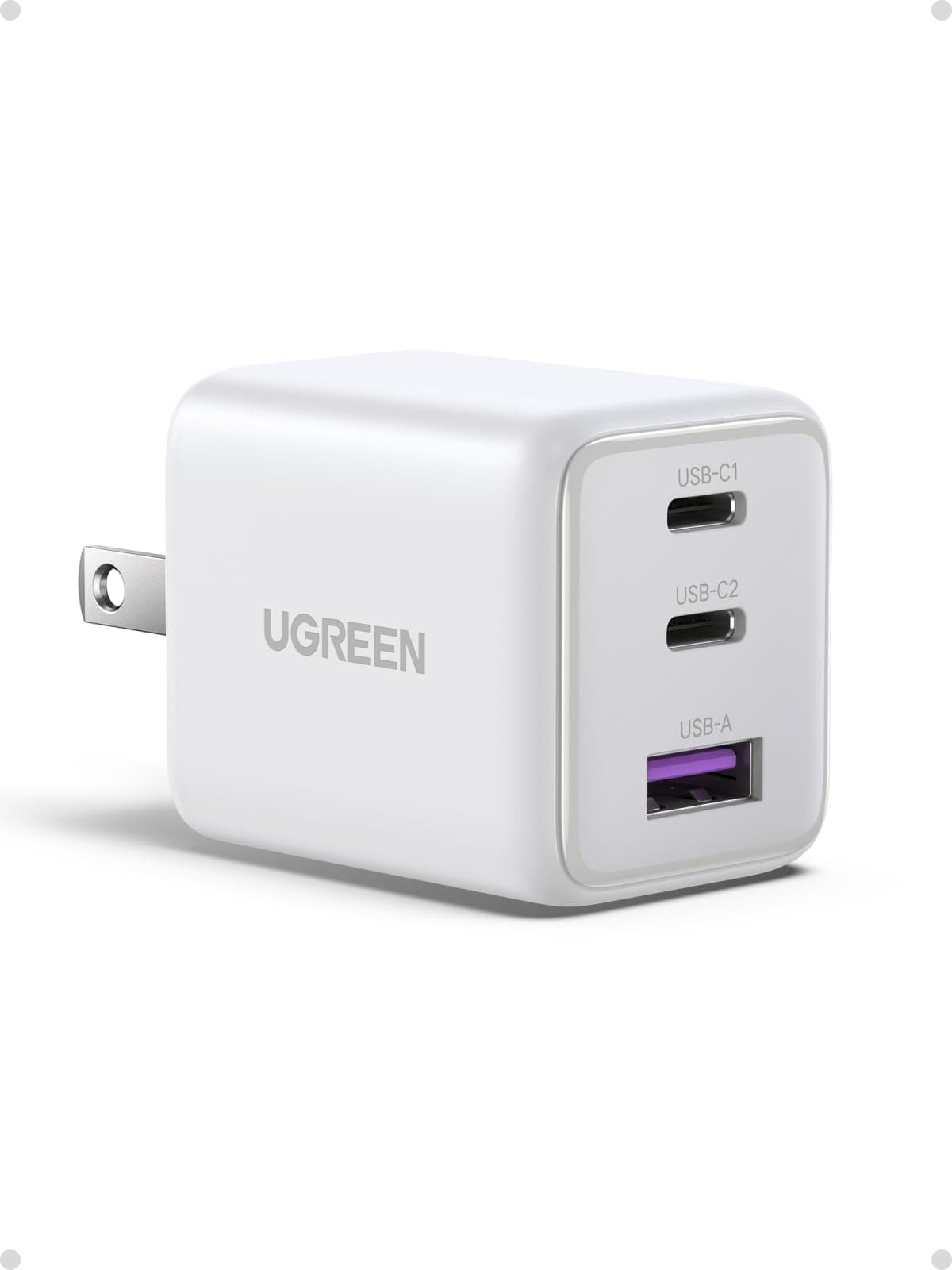 UGREEN 30W GAN Cargador Tipo USB C con 3 Puertos