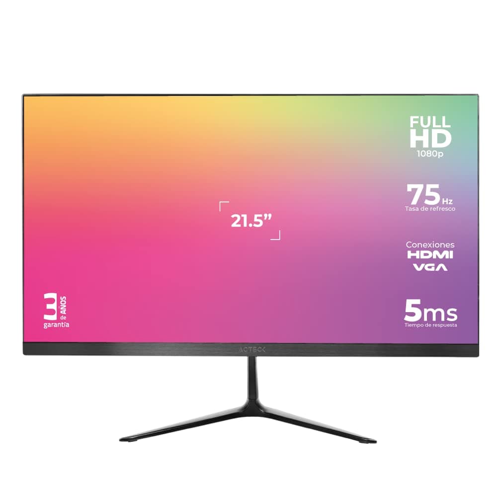 Monitor Led Panel VA de 21.5" Captive Vivid SP215 / Full HD 1080p 75Hz 5ms 1xVGA + 1xHDMI 1.4 +