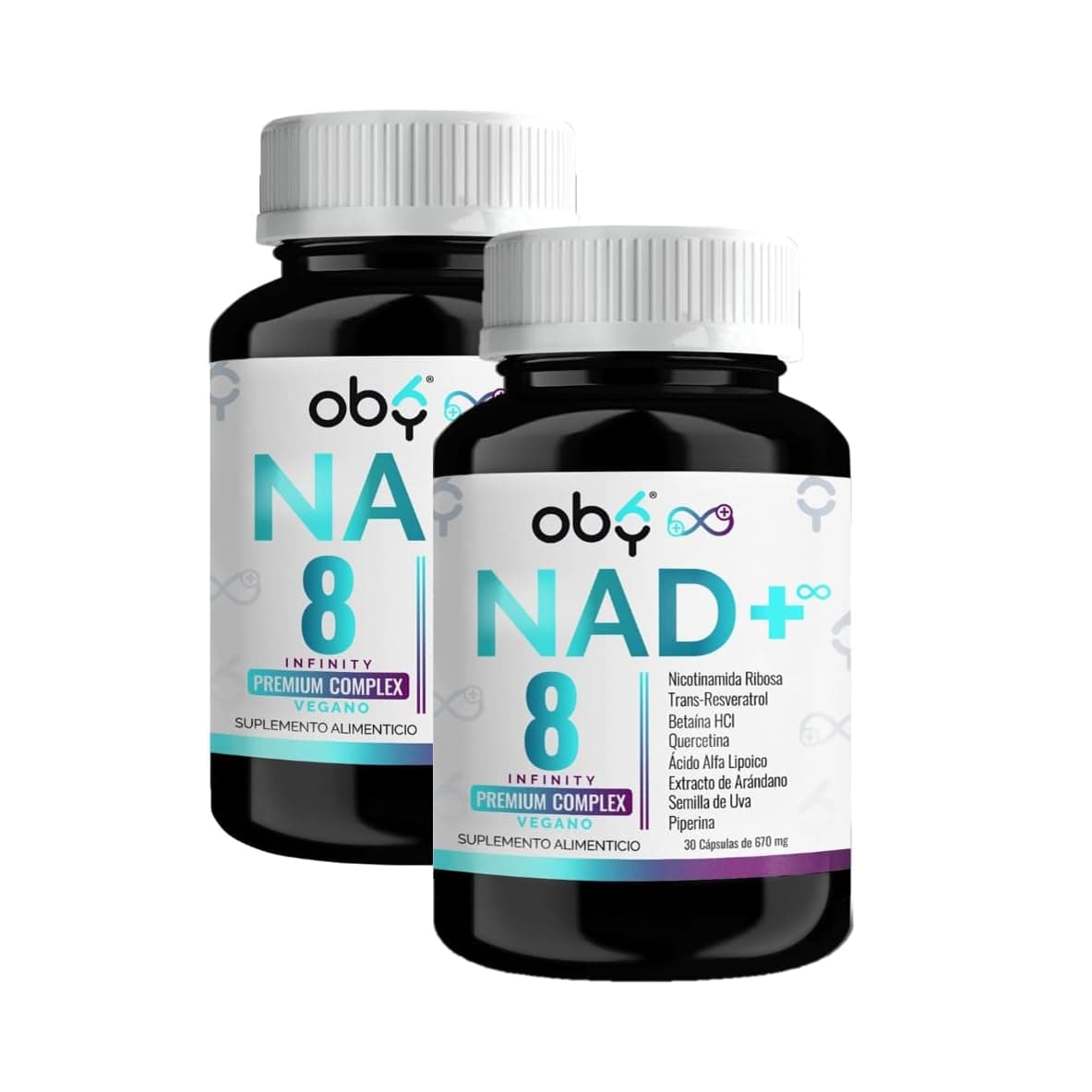 OBY NAD+ Trans Resveratrol Potenciado 8 Ingredientes Nicotinamide Ribosa