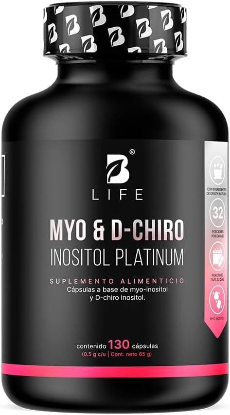 B Life Myo y D-Chiro Inositol | Ratio 40:1 | 130 Cápsulas | Ingredientes Naturales | Myo & D-Chiro Inositol Platinum.