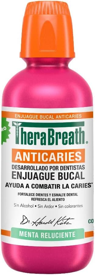 TheraBreath Enjuague Bucal sin Alcohol Anticaries Menta Reluciente