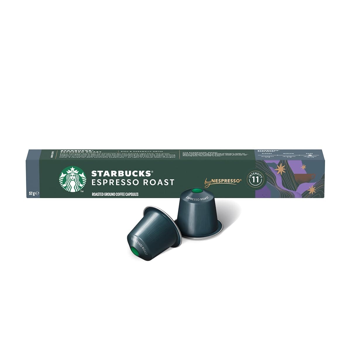 Nespresso, Starbucks by Nespresso, Café Espresso Roast, contiene 10 cápsulas de Sistema Original