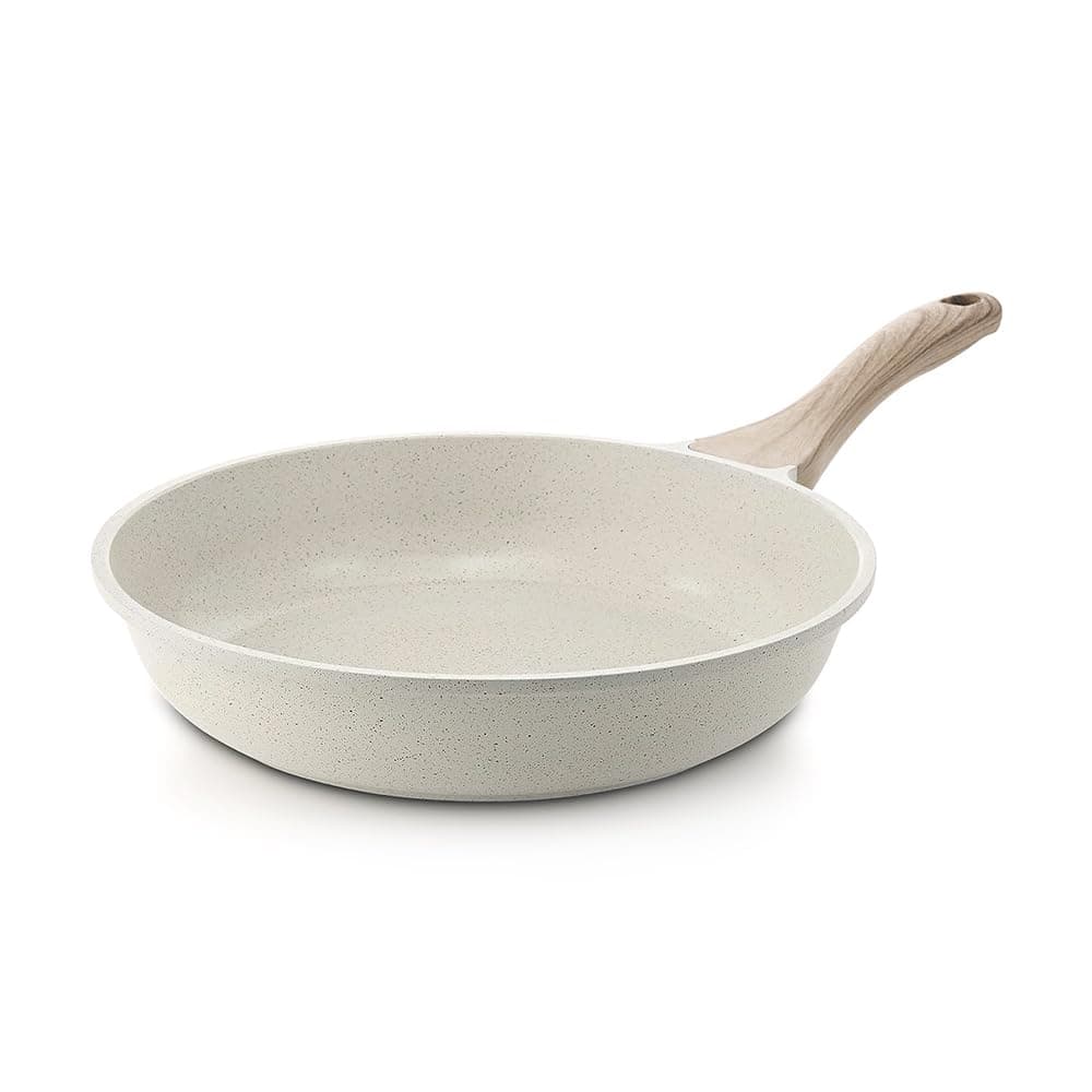 CHEFOLLA Sartén Blanco Antiadherente Granito Cerámica Mango Baquelita 24CM