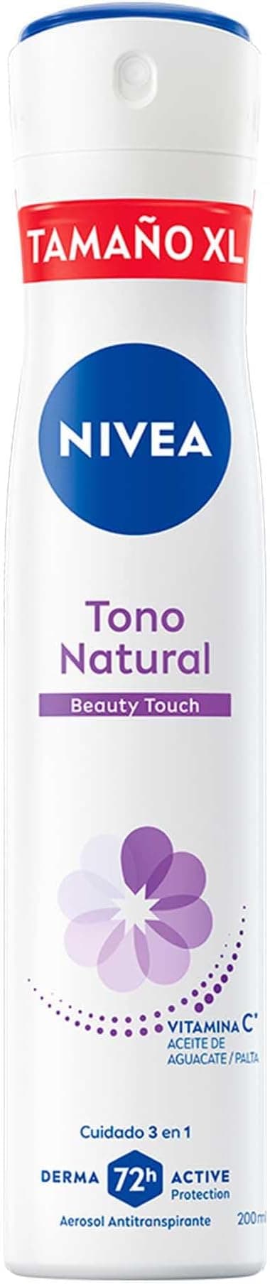 NIVEA Desodorante Antitranspirante Tono Natural Classic Touch Aerosol 200ml, Para Mujer