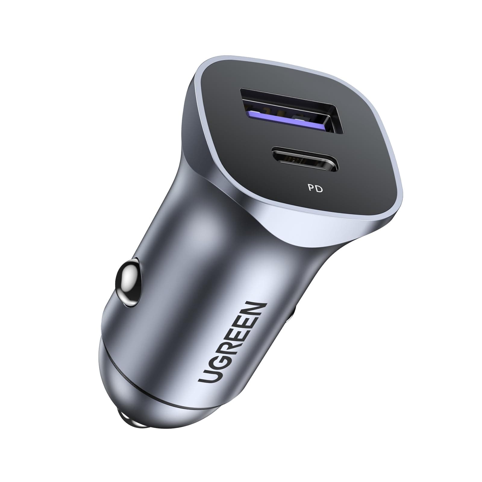 UGREEN 30W USB C Cargador Auto Carga Rápida, 2 Puertos Adaptador de Coche