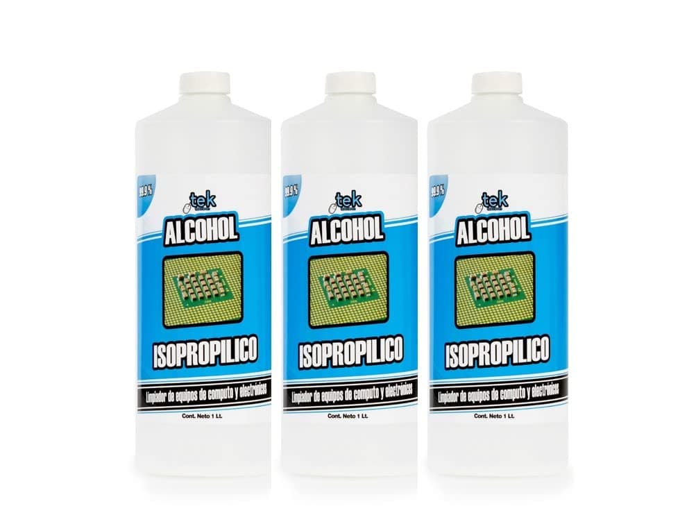 Tekclean Alcohol Isopropílico Puro 100% 1 Litro 3 Unidades
