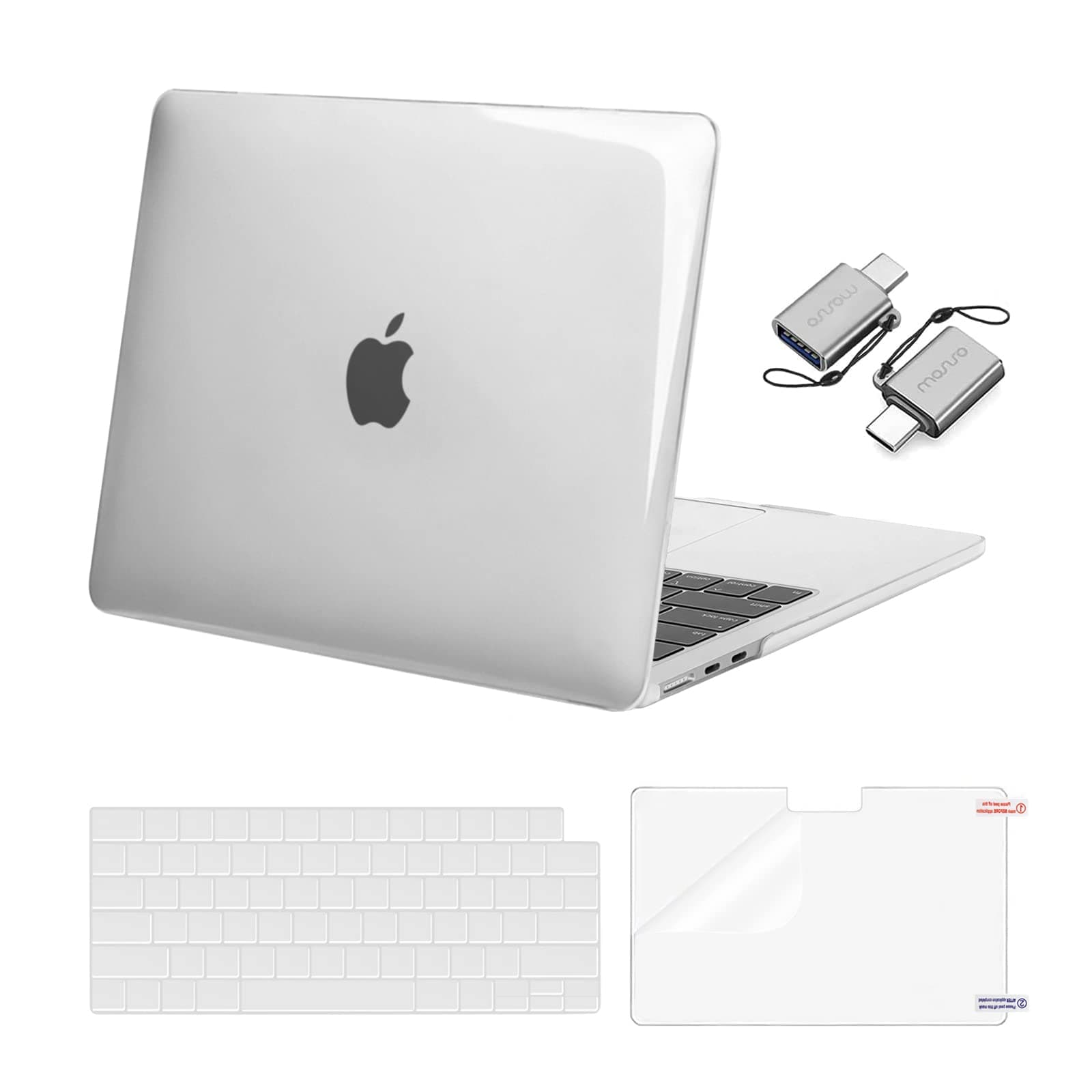 MOSISO Funda Compatible con MacBook Air 13.6 Pulgadas,Claro Cristal