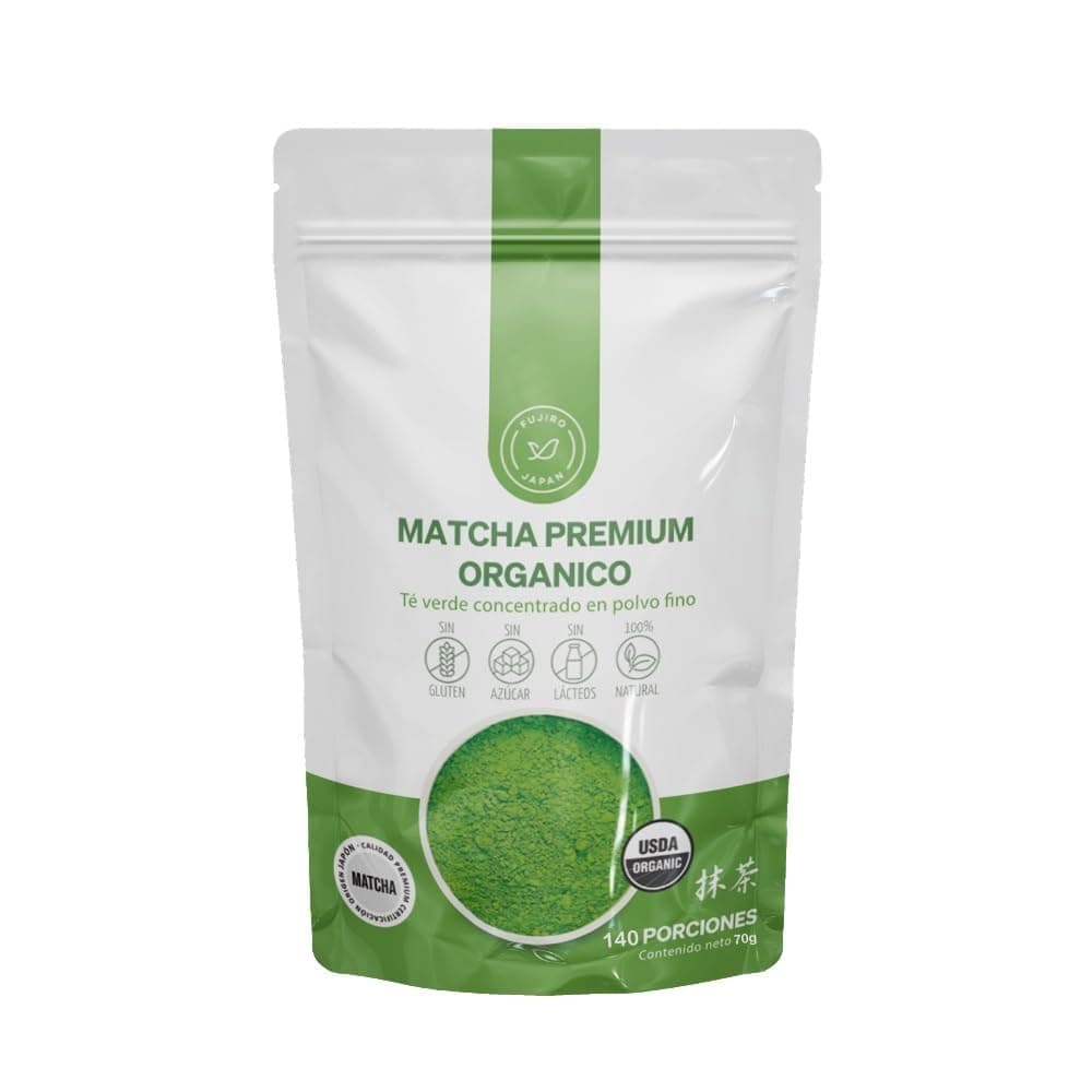 TÉ MATCHA PREMIUM ORGÁNICO UJI FUJIRO AUTENTICO JAPONÉS (70g) Rendimiento 140 porciones