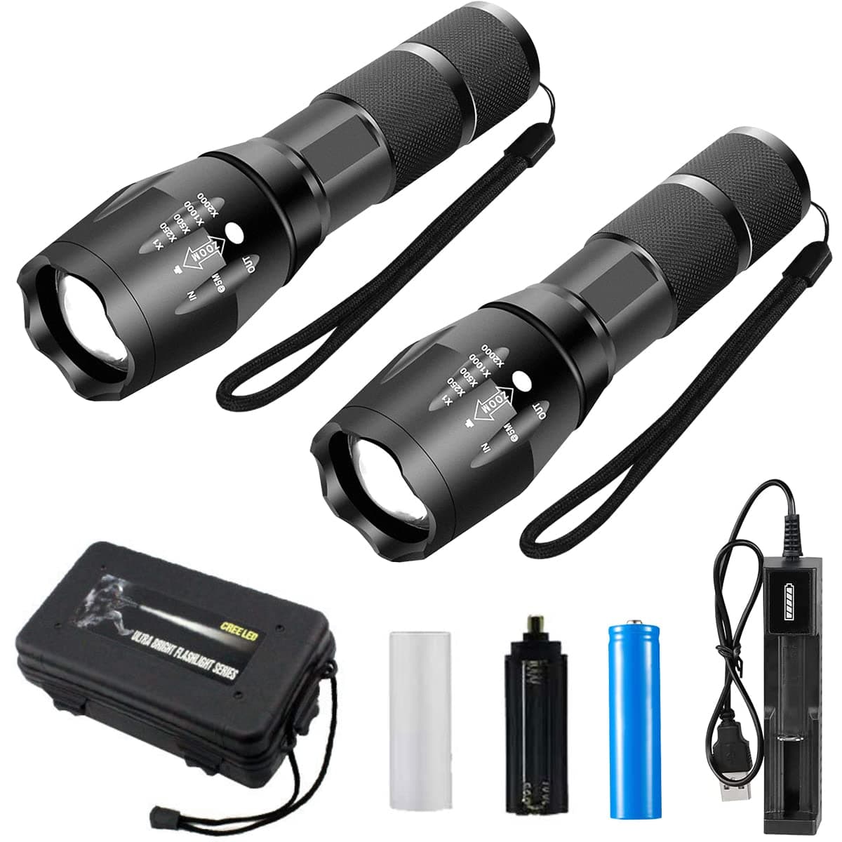 DQST 2 PCS Linterna Led Recargable