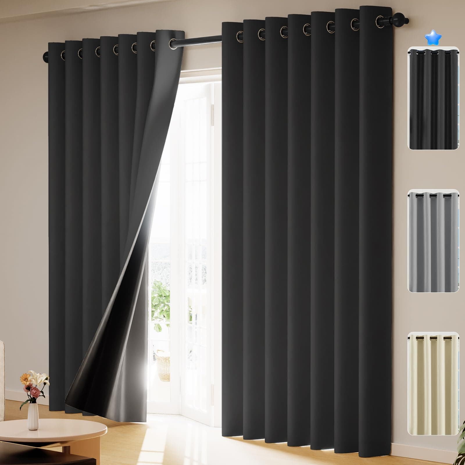 YYUgolo Cortinas Blackout 100% 2 Paneles