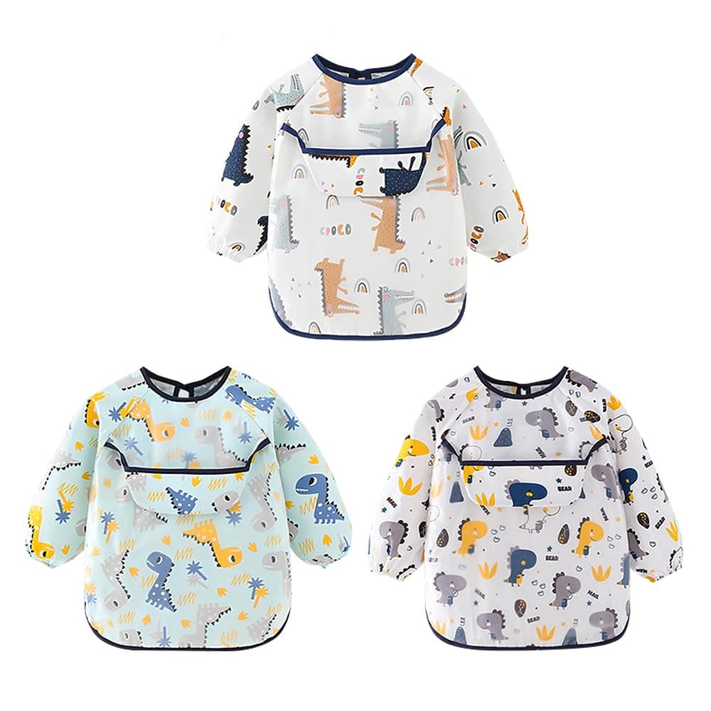 Baberos para Niños, Sebami 3PCS Unisex Niños Babero, baberos impermeables bebe