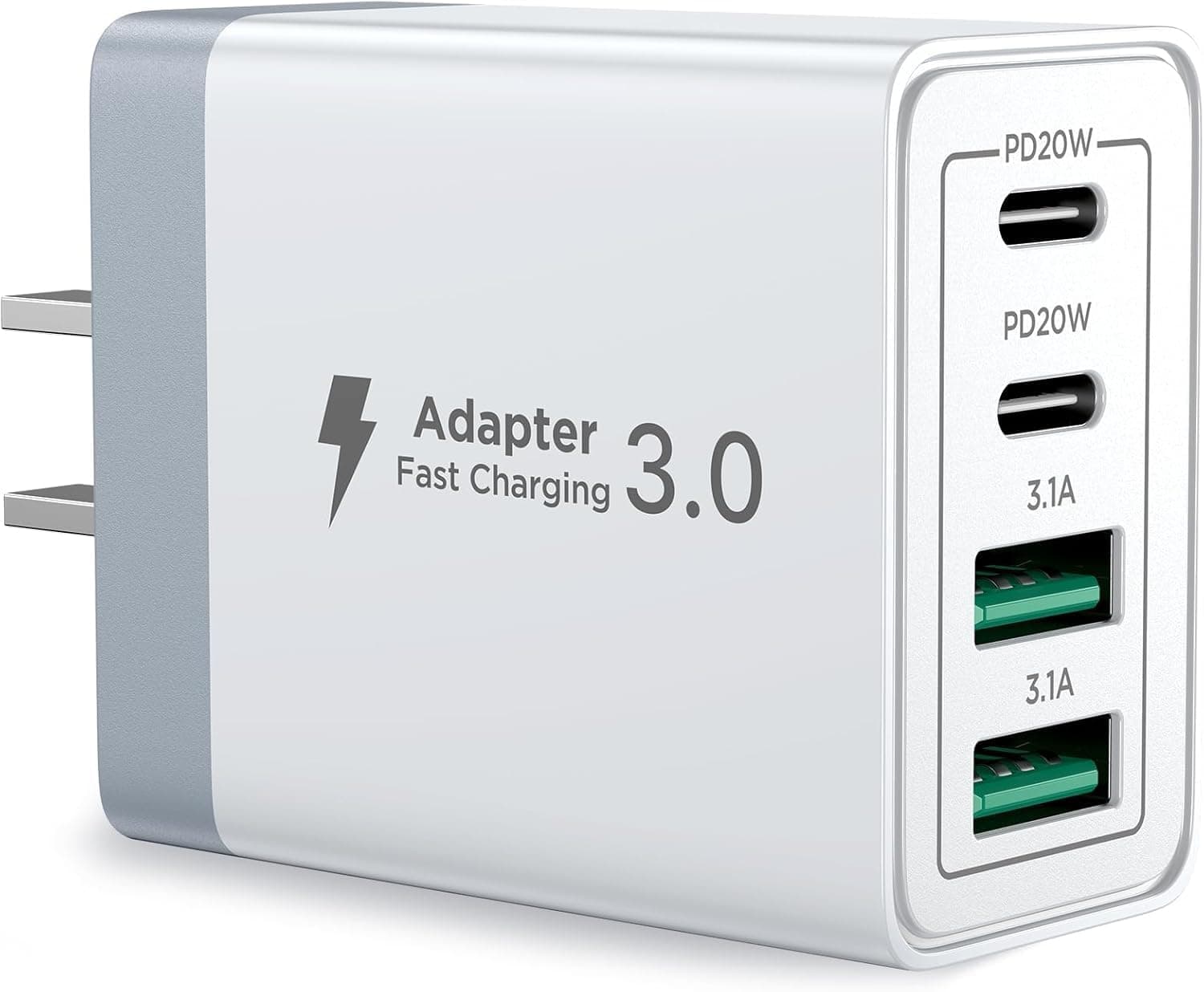 Cargador Tipo C Carga Rapida, 40W Cargador iPhone USB C Cubo PD 4-Puertos