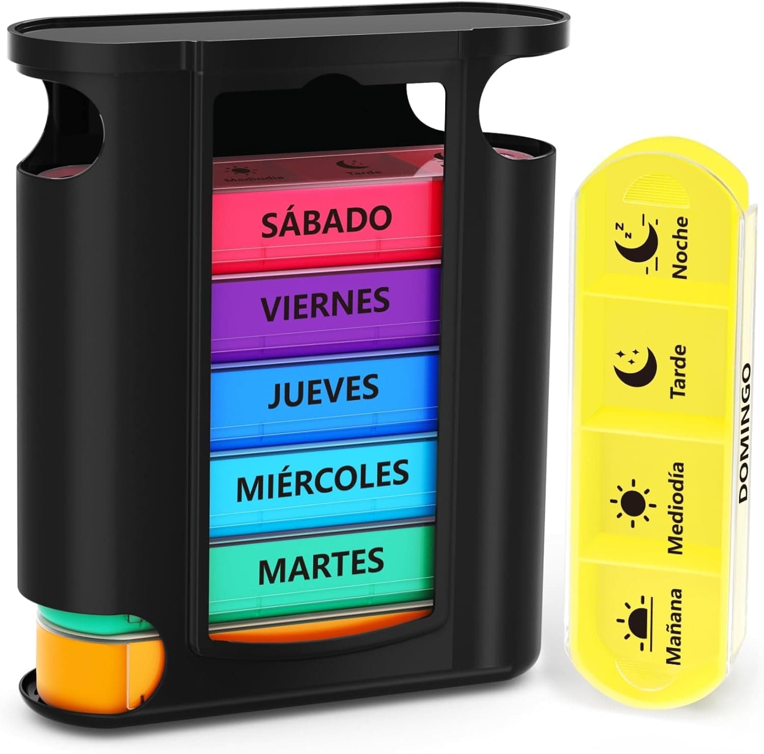 LETTURE Organizador de Pastilla con 28 Compartimentos para Poner Pastillero Semanal de Caja