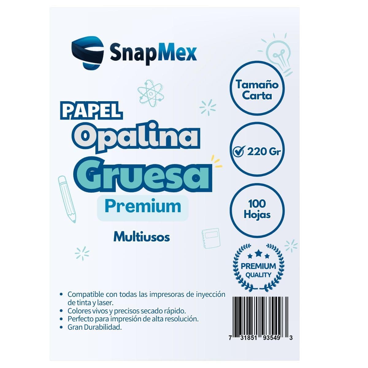 Papel Opalina Gruesa 220gr