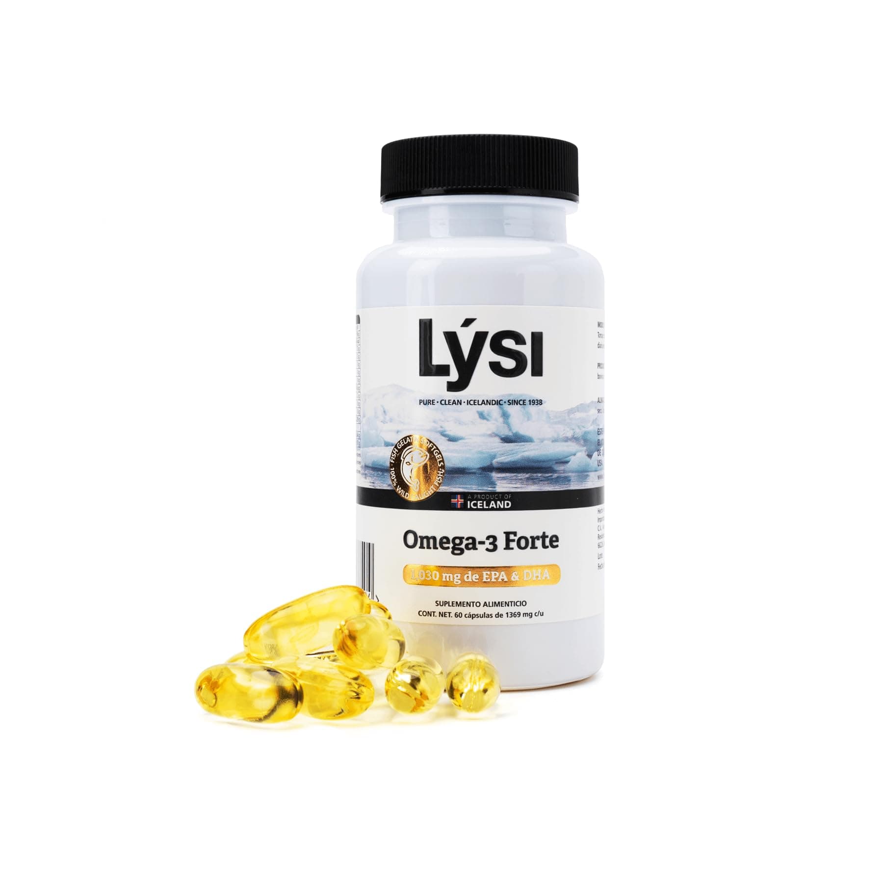 Lysi Omega-3 Forte 60 Cápsulas Aceite de Pescado, 1030 mg de EPA+DHA