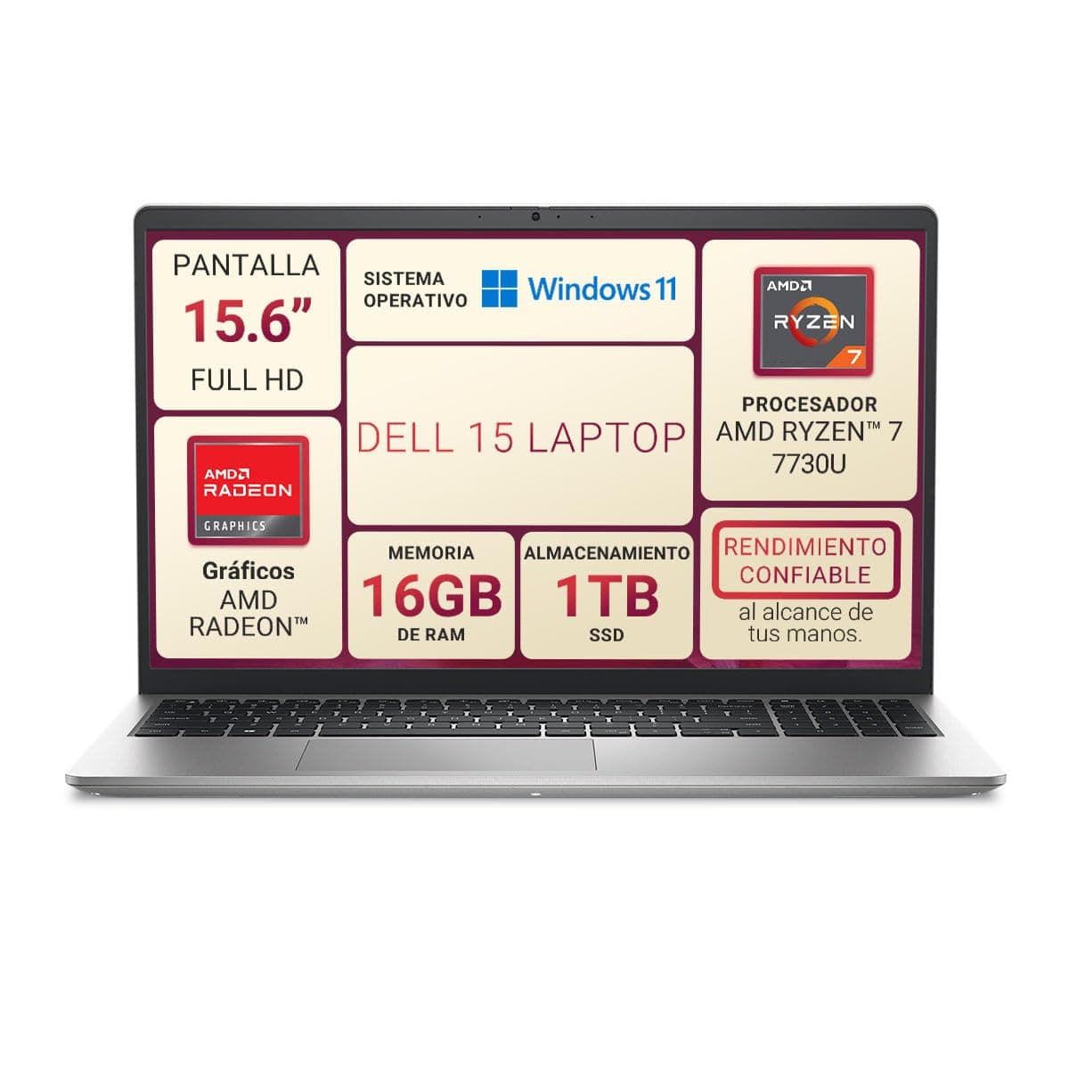 DELL 15 Laptop AMD Ryzen 7-7730U