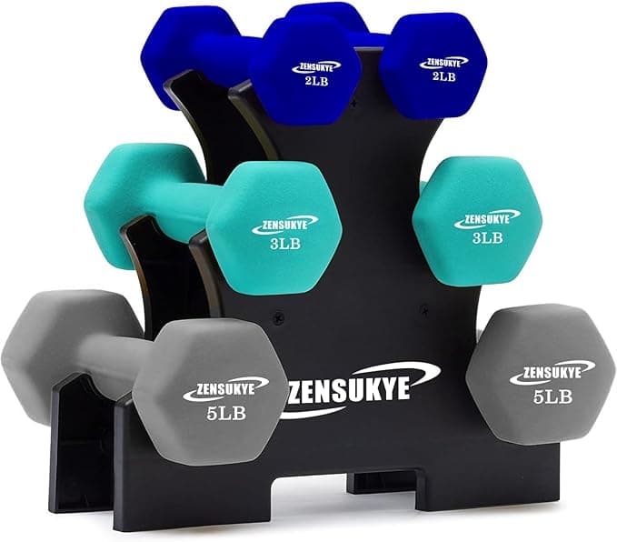 Set 6 Mancuernas Fitness de Neopreno Hexagonales (2LB, 3LB, 5LB)