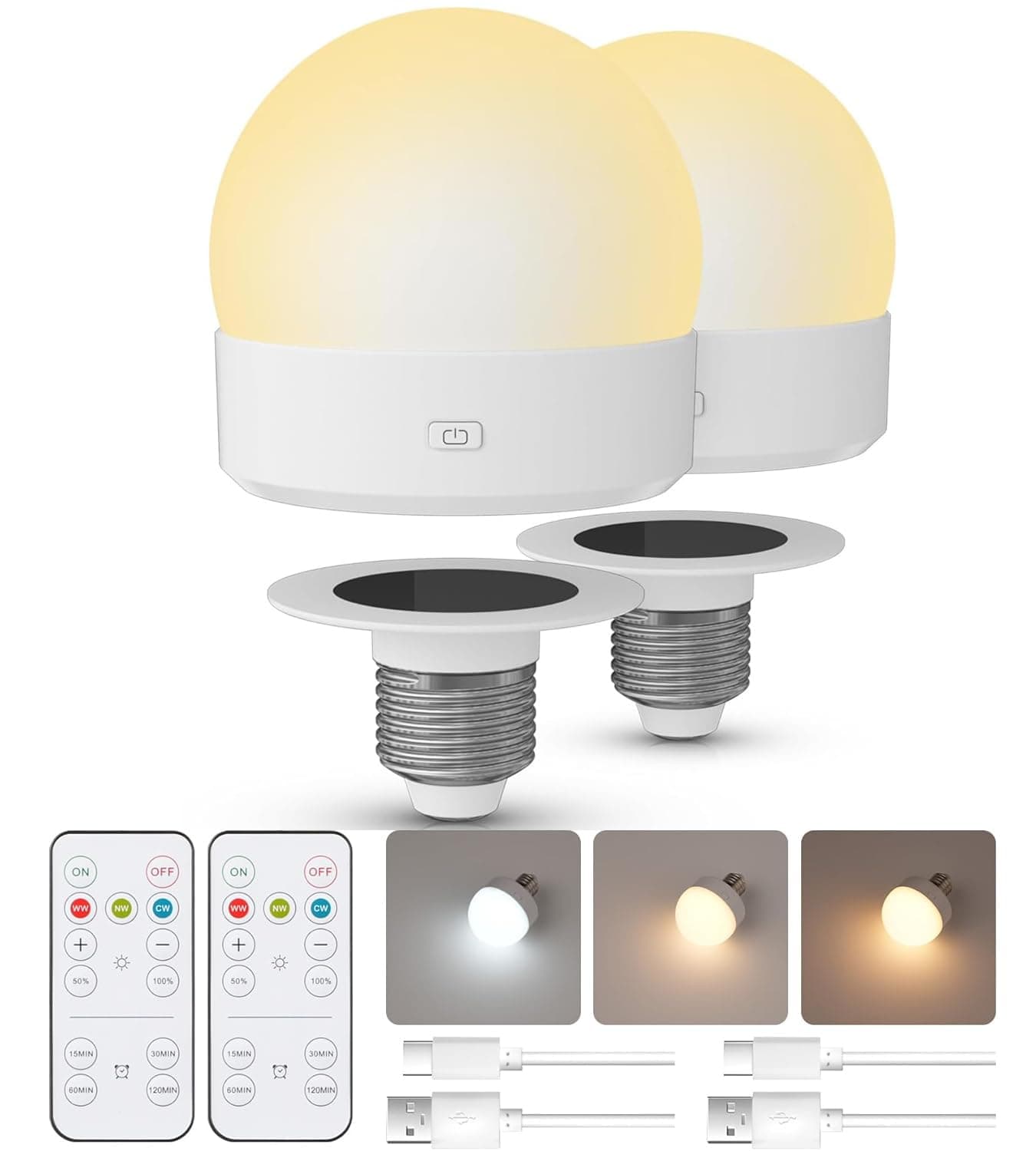 2PCS Focos LED recargables