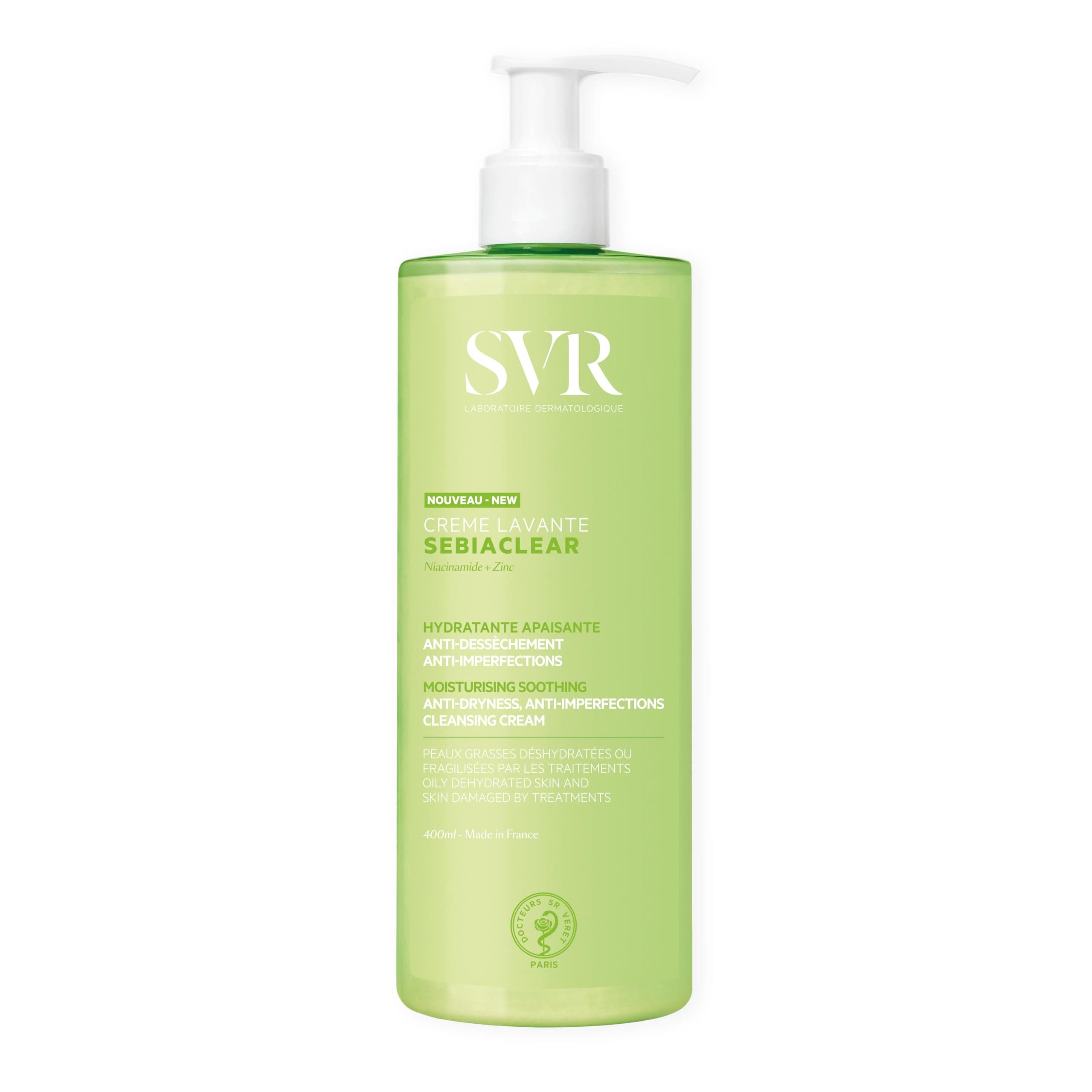 SVR Sebiaclear Crème Lavante Crema Limpiadora Facial y Corporal para Piel Seca y