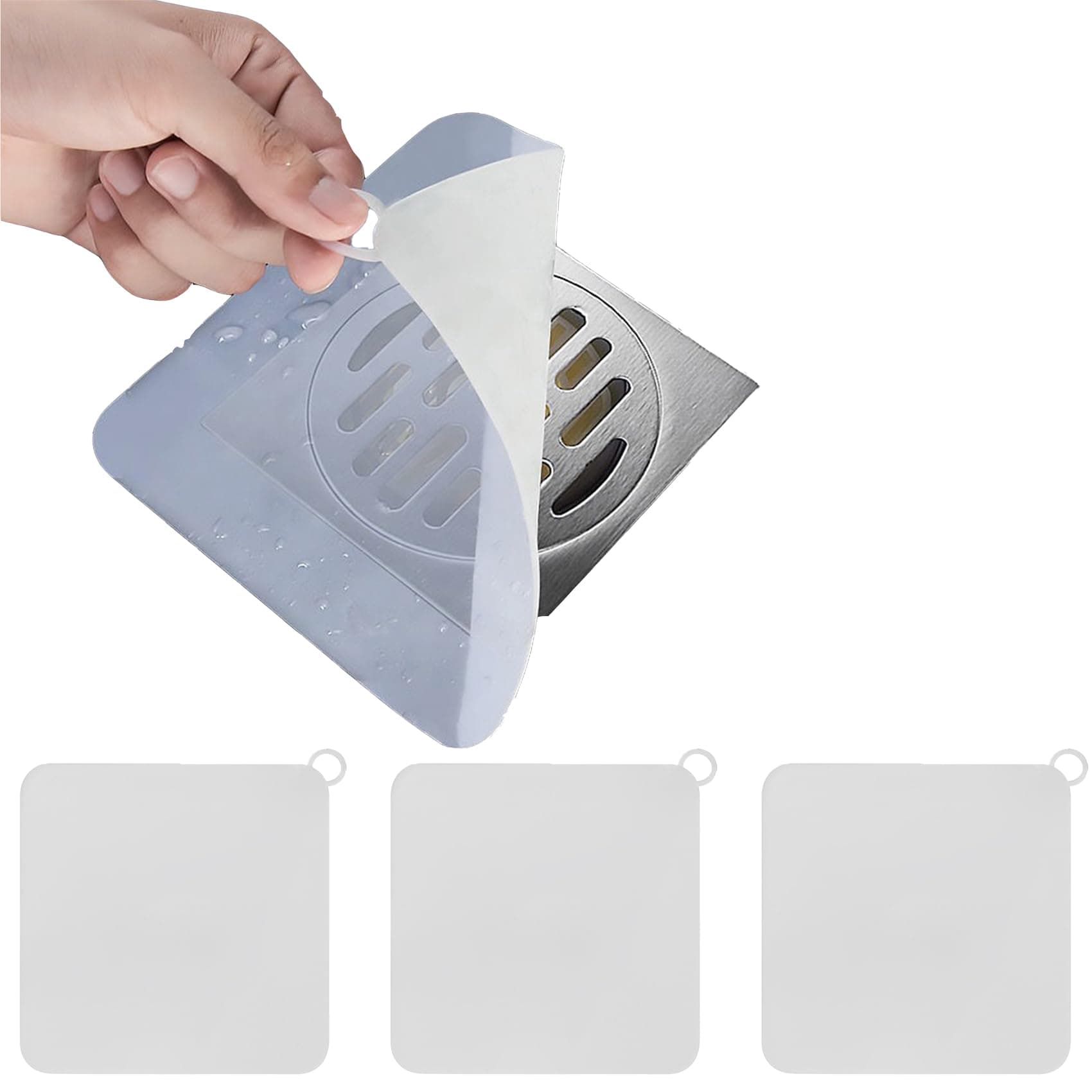 SNORF Tapa Coladera para Regadera de Silicona 3 Piezas Transparente