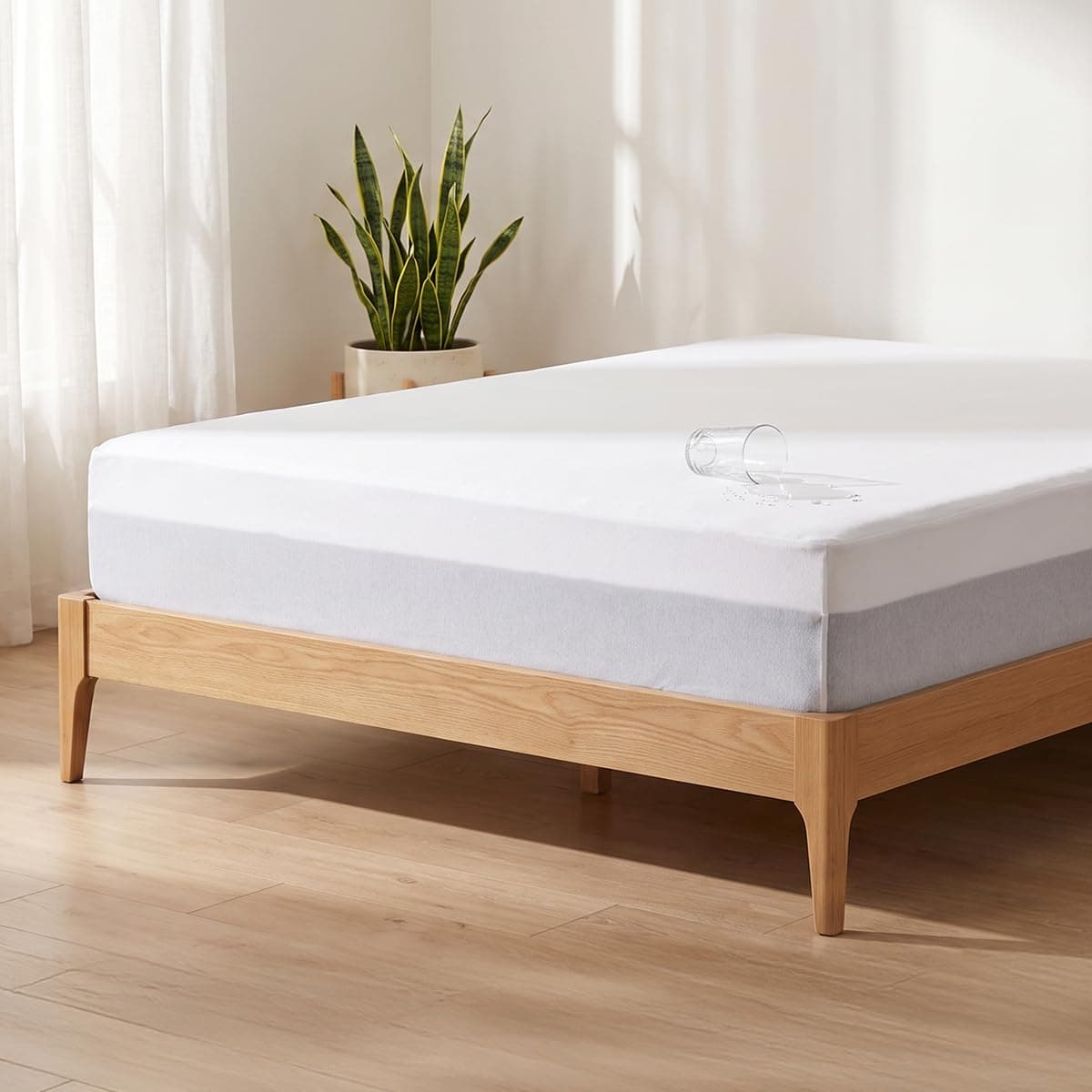 Luuna Protector de Colchón Tencel, Impermeable Certificación Oekotex Tamaño Matrimonial. Suave y