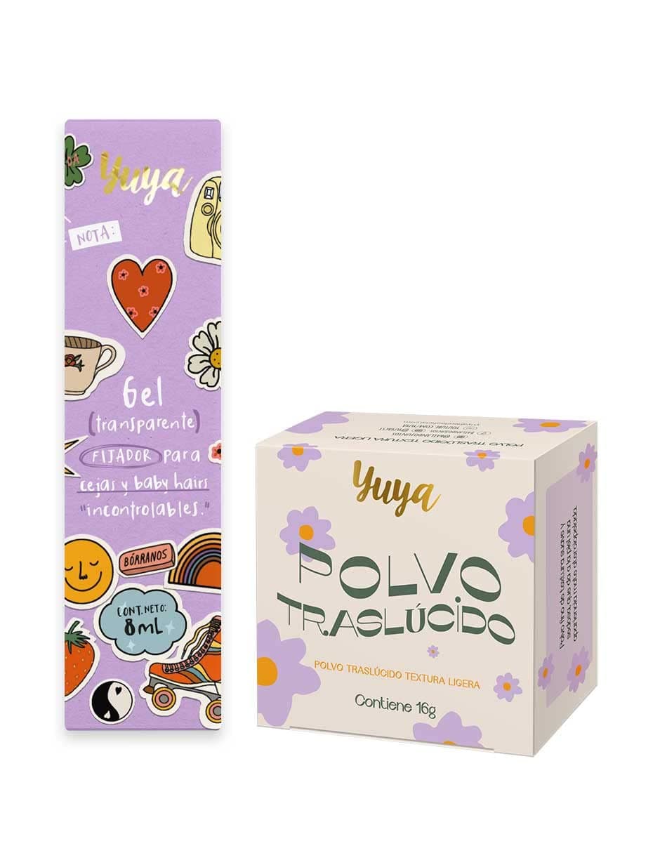 Yuya - Polvo traslúcido con ingredientes naturales + Gel Fijador para Cejas