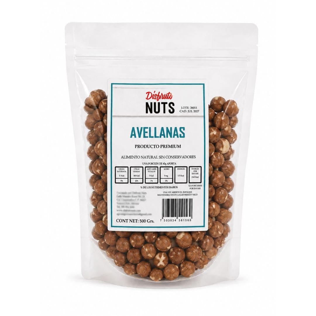 Avellana Pelada Entera Natural 500g Nutella Nuez Frutos Secos