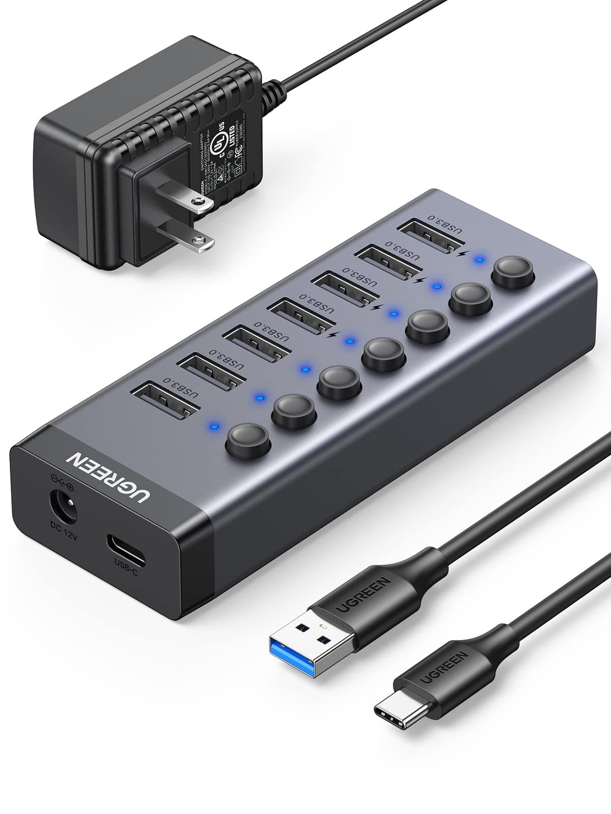 UGREEN Hub USB 3.0, 7 Puertos Independientes