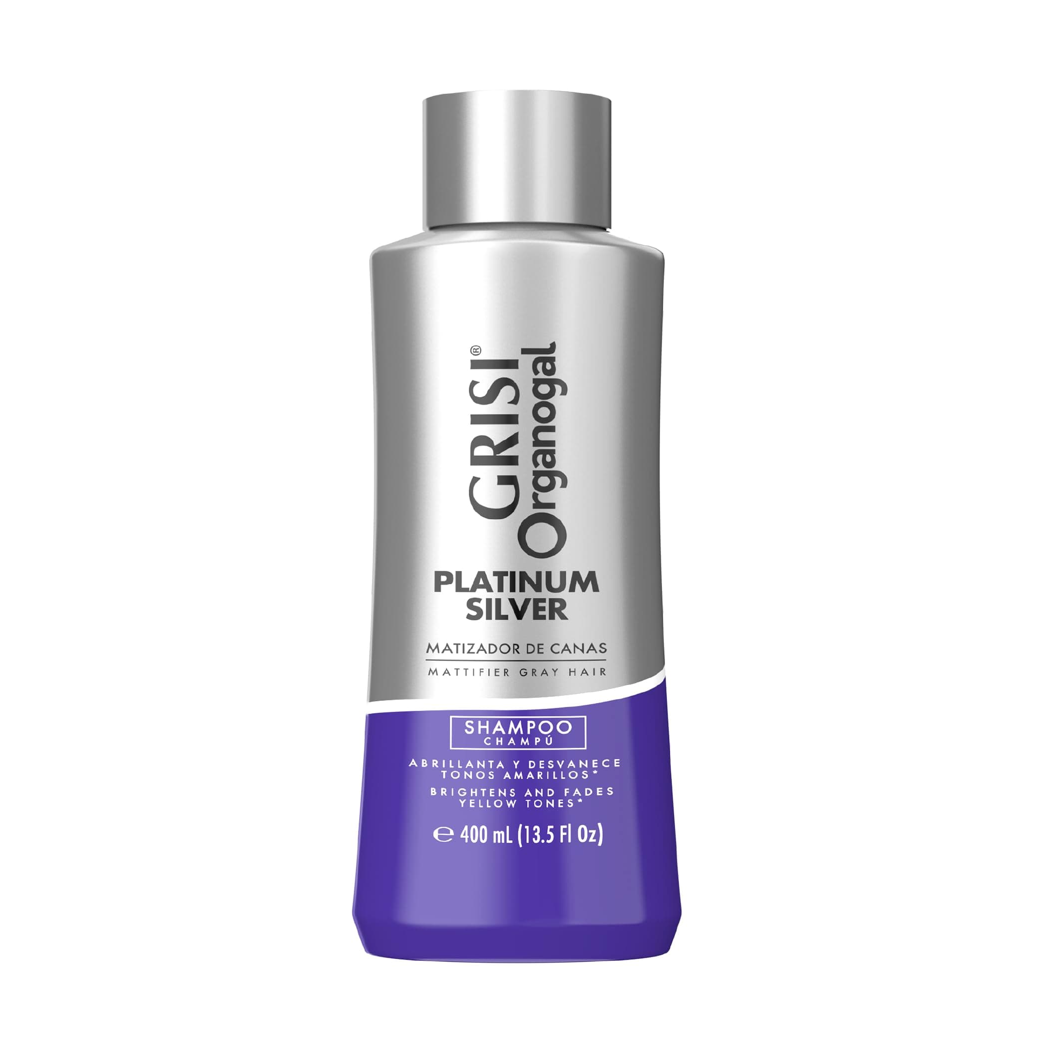 Organogal Grisi, Shampoo Silver para canas y cabellos claros, 400 ml