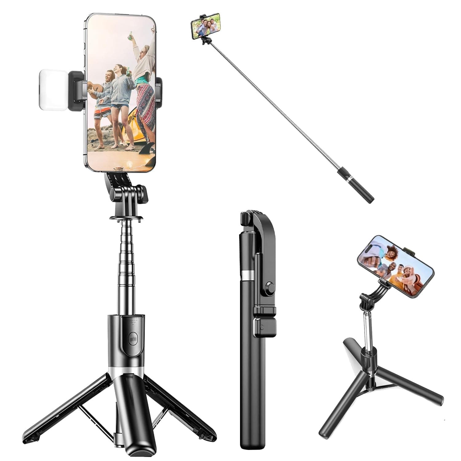 MSRTSR Palo Selfie Trípode con Recargable Luz