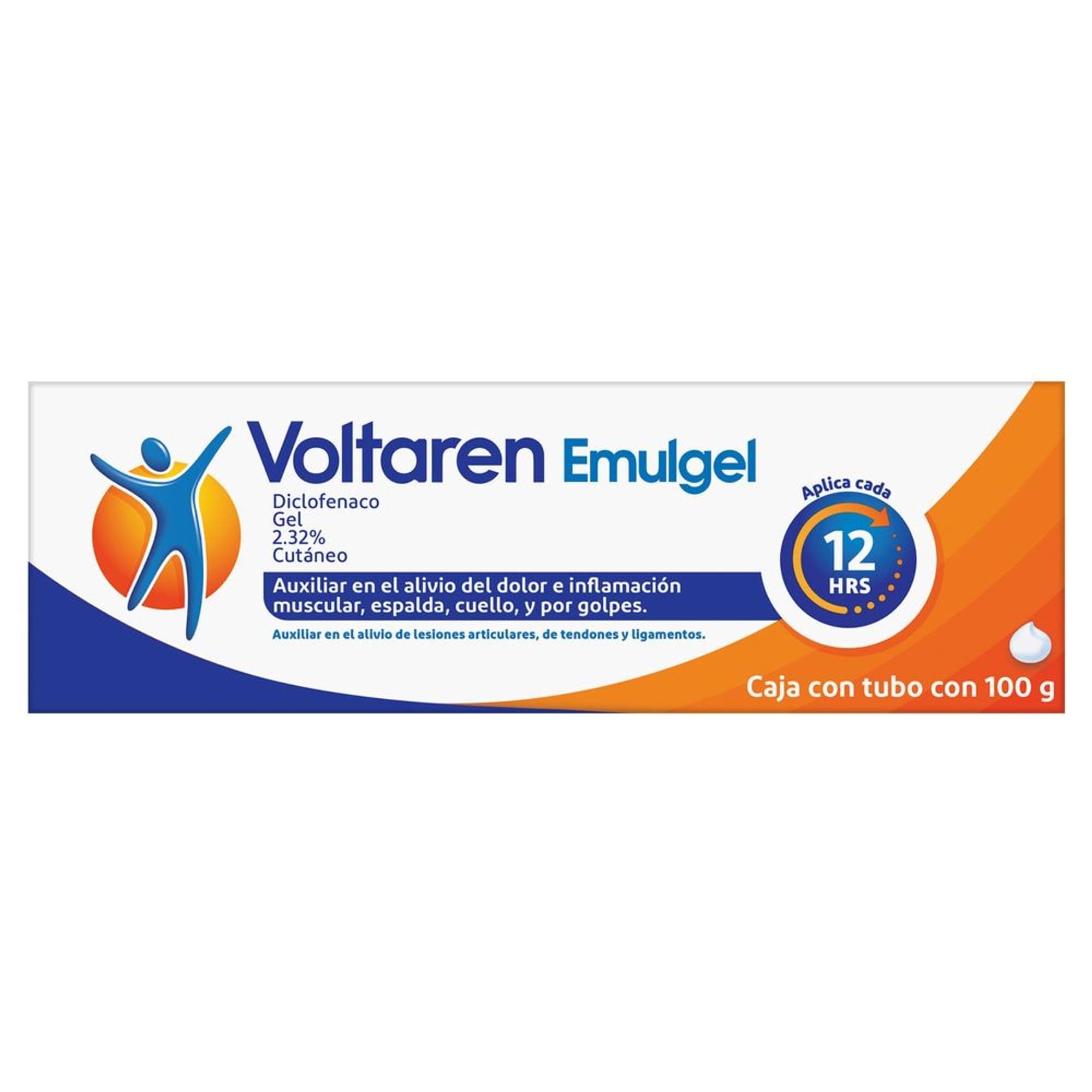 Voltaren Gel Cutáneo, Diclofenaco 2,32%, Reduce la Hinchazón e Inflamación, 100g