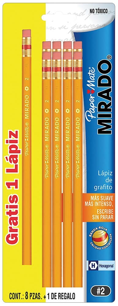 Mirado- Lapiz c/goma no 2 hex blt/ 8 mirado