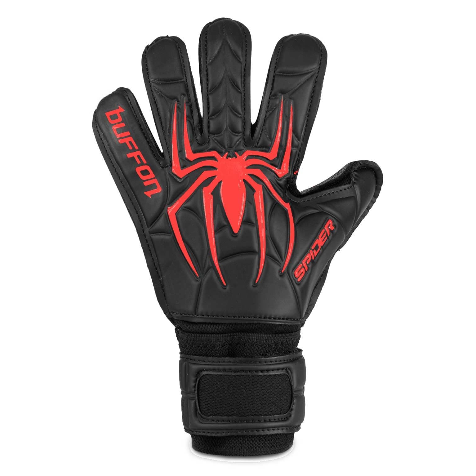 Buffon Guantes De Portero Spider Básico Infantil para Niño (Negro/Rojo, 4)
