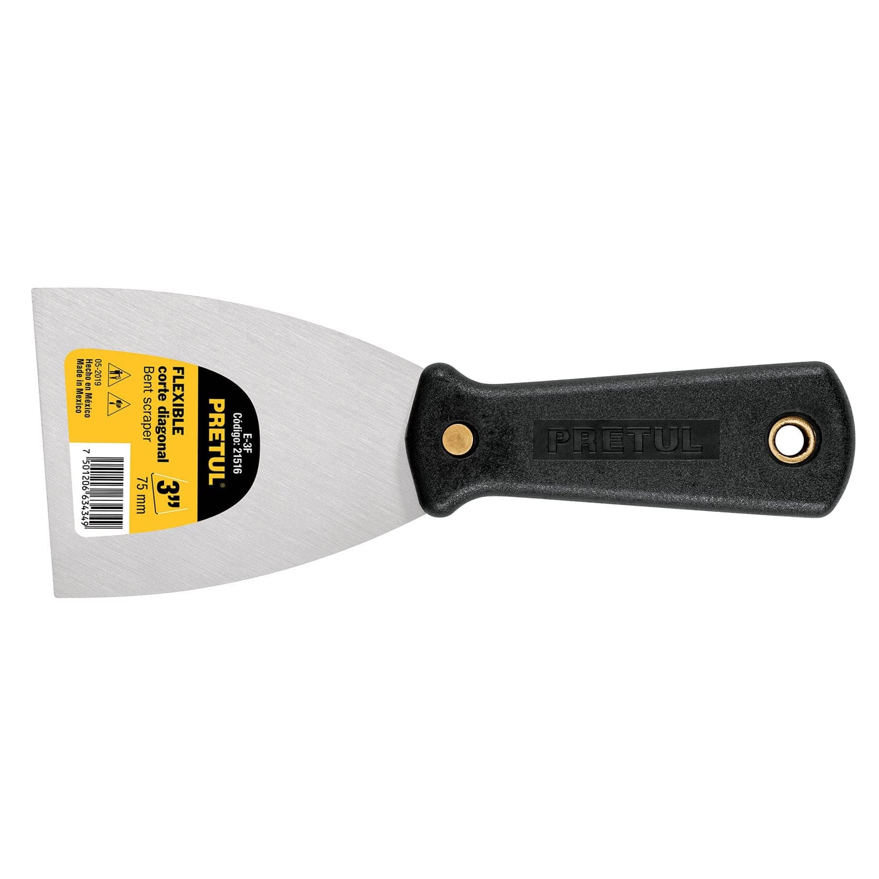 Pretul E-3F, Espátula Flexible, en Acero al Alto Carbono, 3"