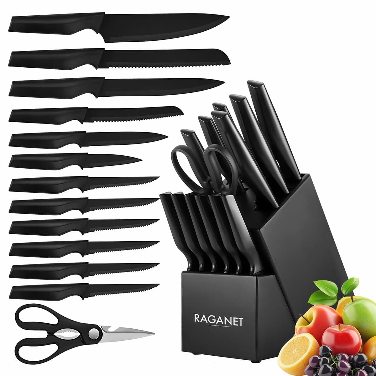 Raganet, Set de Cuchillos de Acero Inoxidable Elegantes