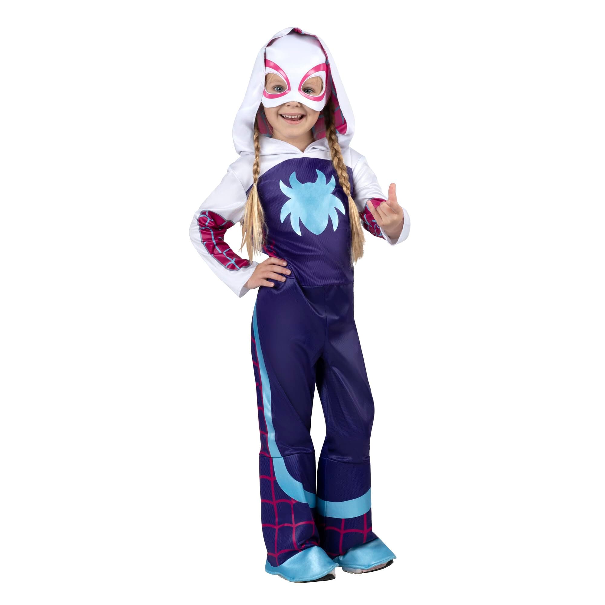 MARVEL Toddler Ghost Spider Costume, Girls Spider-Man and His Amazing Friends Gwen Stacy Kids