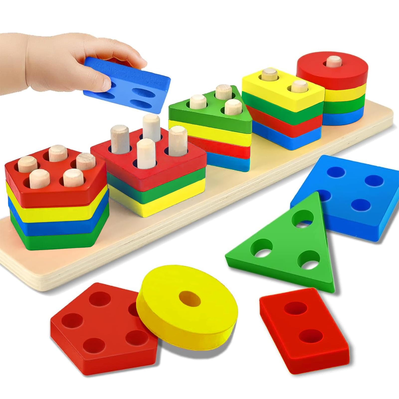 Juguetes Montessori para Apilar y Clasificar, Material Didáctico Preescola