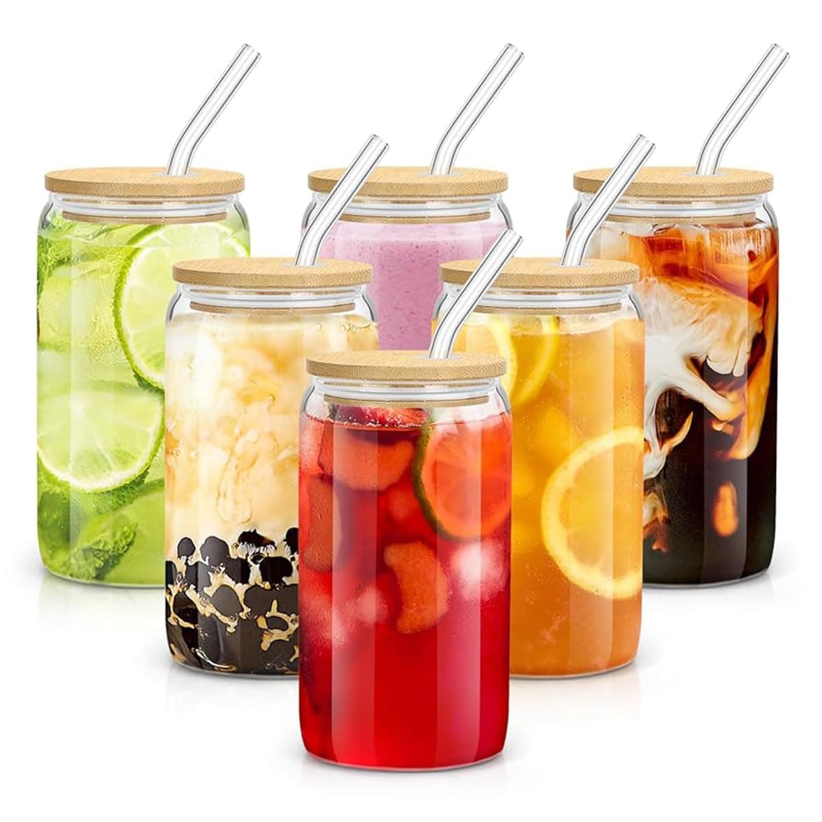 SELECTSHOP Set De 6 Vaso Tipo Lata De Vidrio