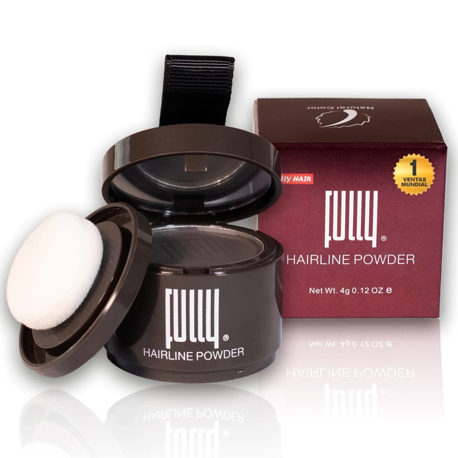 FULLY HAIR Maquillaje Capilar 4 gramos para Cubrir Calvicie y Matizar Canas Aplicación Rápida e