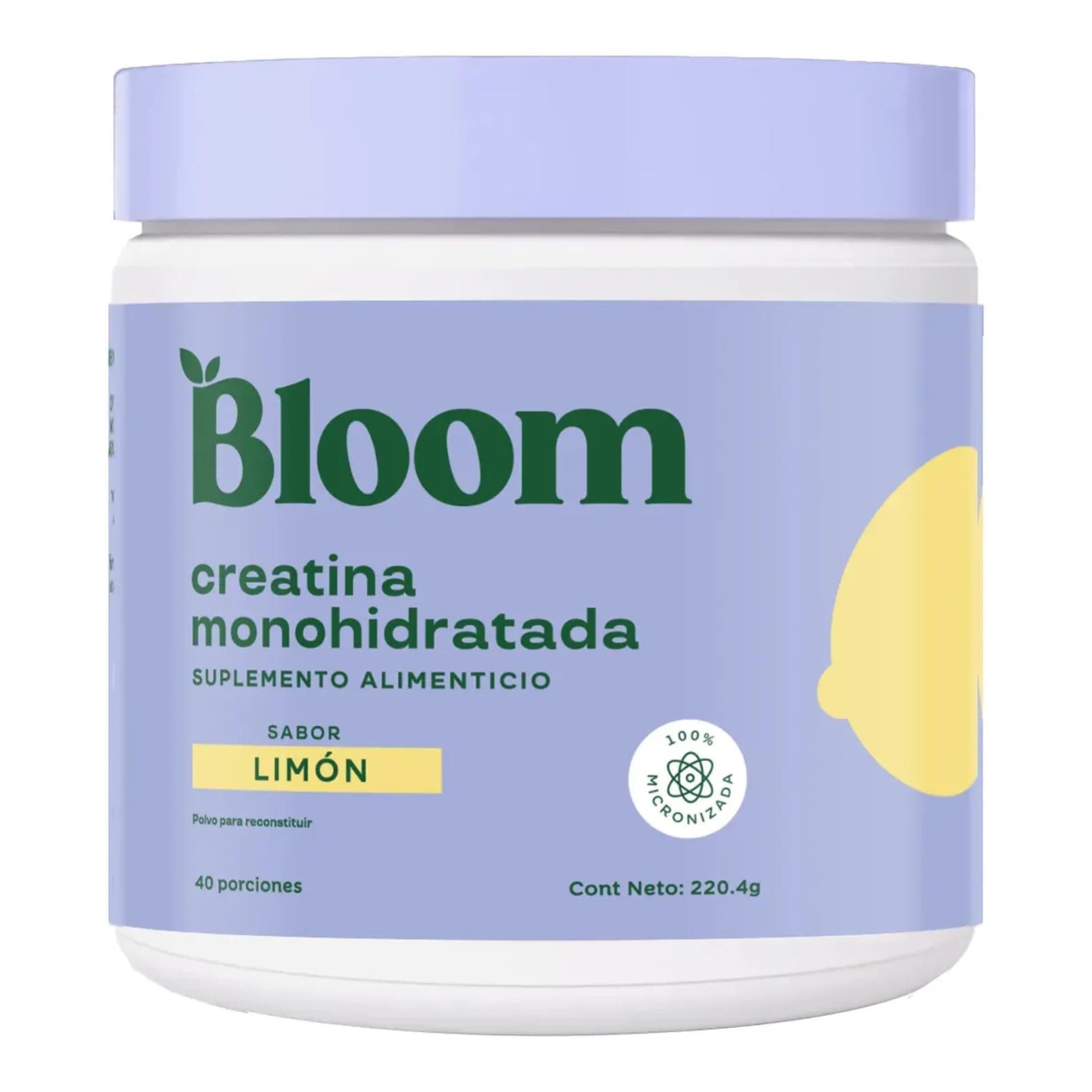 Bloom Creatina Monohidratada de Alta Pureza Sabor Limón