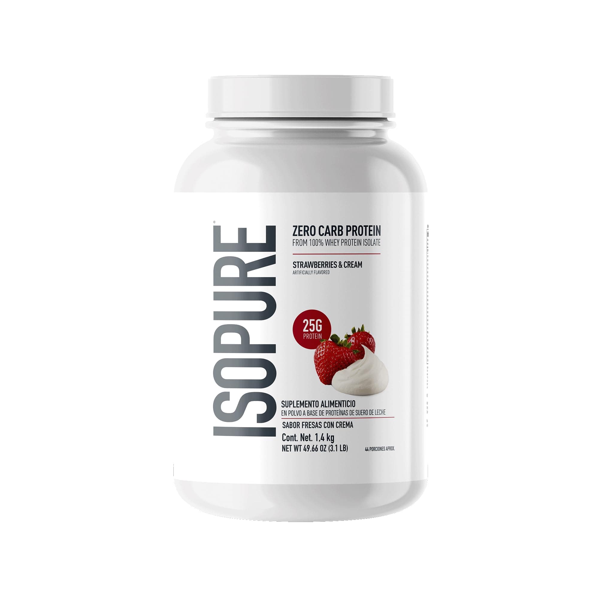 Isopure Proteína Aislada de Suero Sabor Fresa, 3 lb de Fácil Preparación