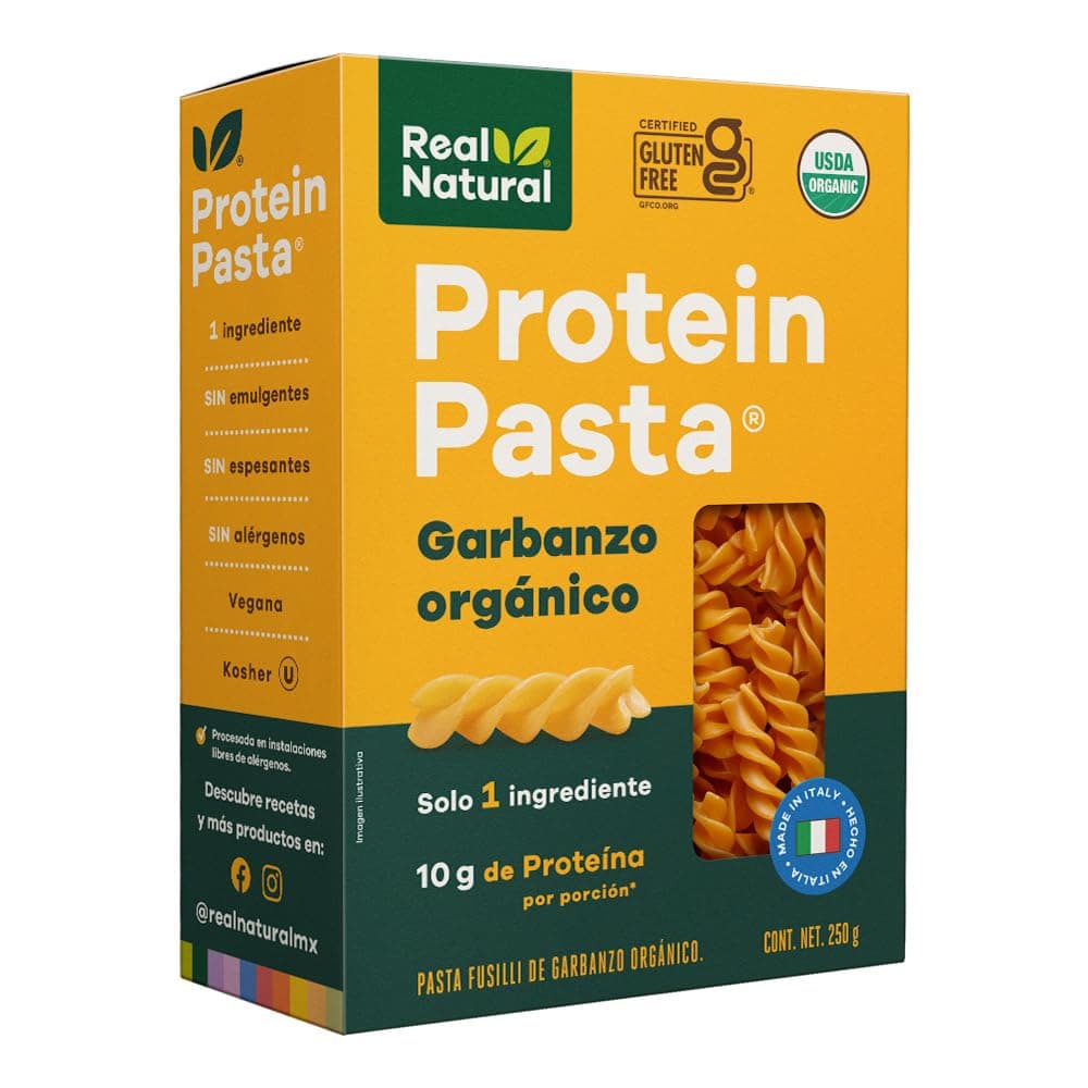 Real Natural, Protein Pasta Garbanzo, 250 Gramos